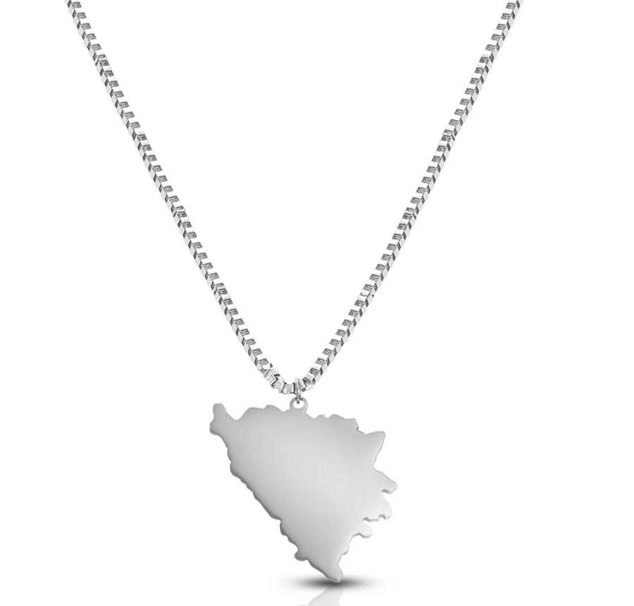 Halsband med Bosnien-karta | Herr
